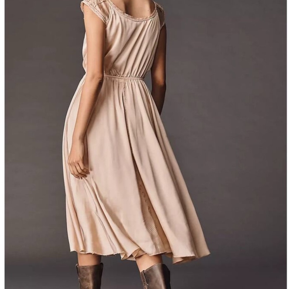Anthropologie Cream Midi Dress